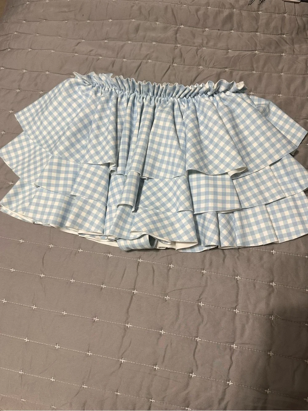 Selkie Light Blue & White Gingham Swimsuit Bottoms Size XS